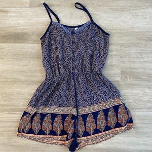 Xhilaration Romper Navy Patter Adjustable …
